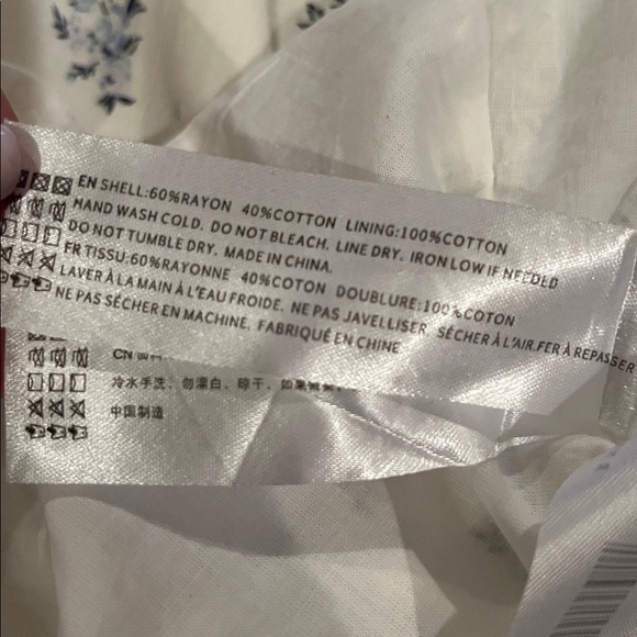 EN SAISON Floral Stitch Puff Sleeve Ruffled Mini Dress | size Small - Picture 6 of 6